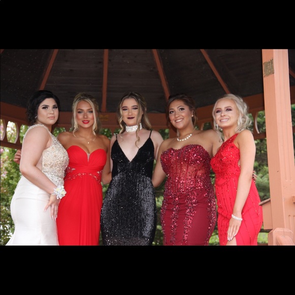 Jovani size 10 burgundy/maroon dress - Picture 4 of 4